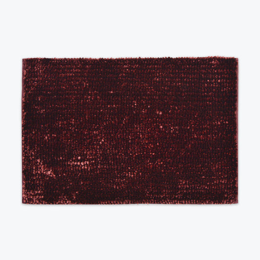 Extra Soft Chenille Bath Mat Deep Wine