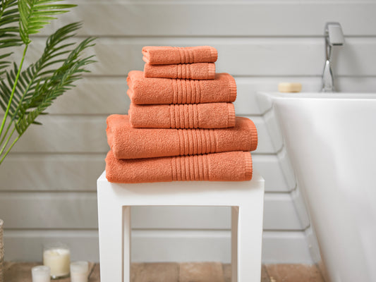 Quik Dri Textured Towels in Terracotta