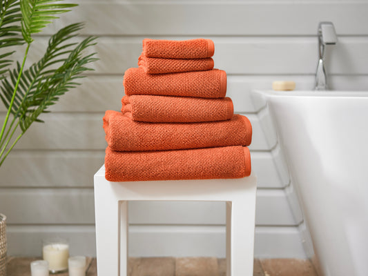 Quik Dri Romeo Textured Towels in Paprika
