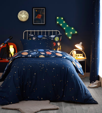 Space Time Childrens Duvet Set or Curtains Reversible