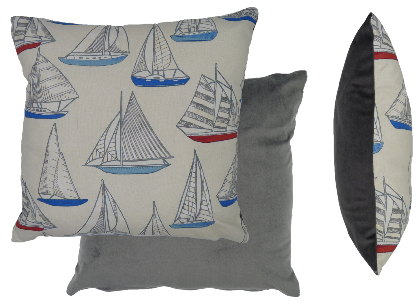 Sail Boat Design Cushion Cover