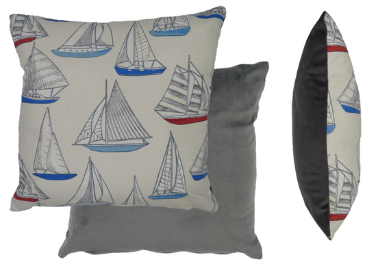 Sail Boat Design Cushion Cover