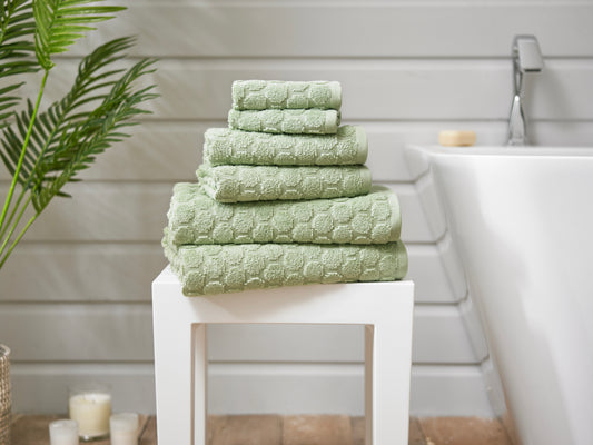 Quik Dri Sierra Textured Towels in Sage Green