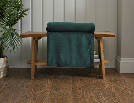 Extra Large Snuggletouch Supersoft Throw in Forest Green