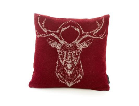 Acrylic Supersoft Fringed Throw Stag in Mulberry