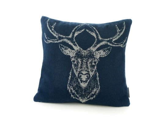 Acrylic Supersoft Fringed Throw Stag in Navy