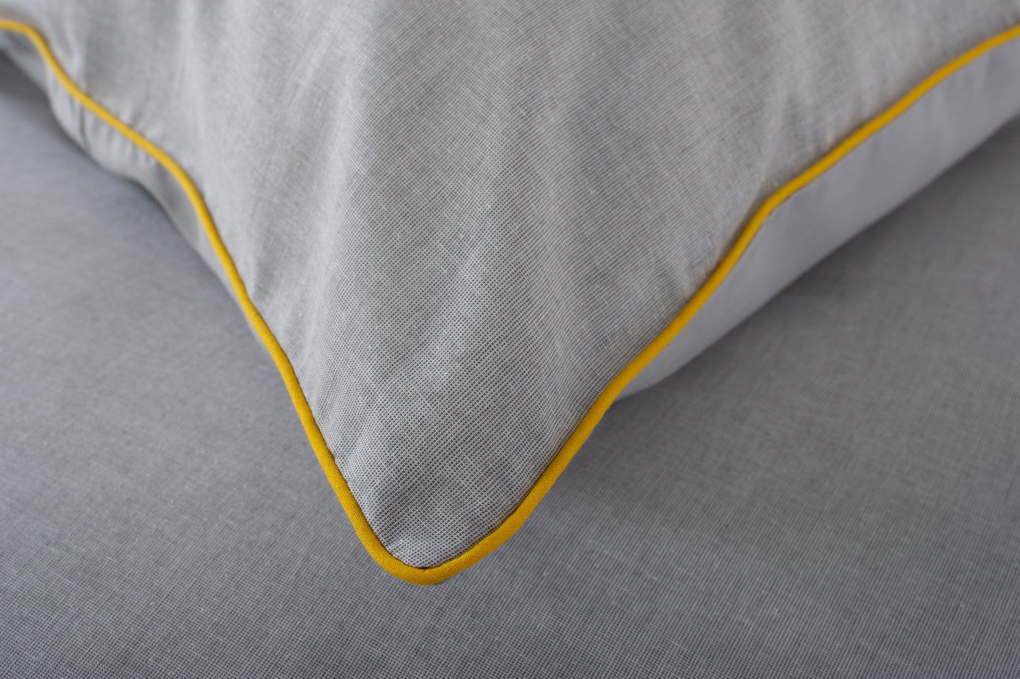 100% Cotton Yorkie Grey Duvet Set with Yellow Trim