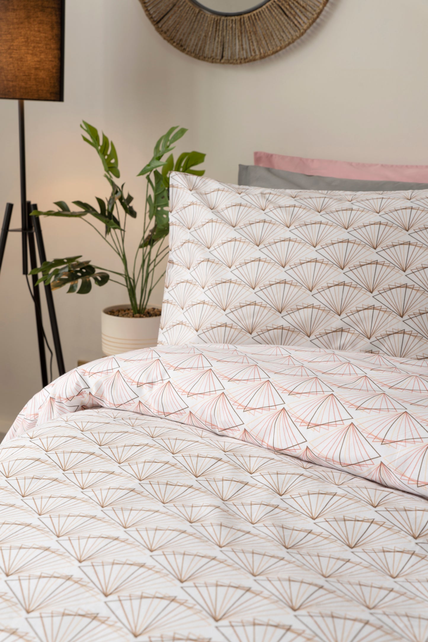 Cotton Rich Tokyo Duvet Cover Set Pink & Natural Reversible