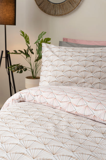 Cotton Rich Tokyo Duvet Cover Set Pink & Natural Reversible