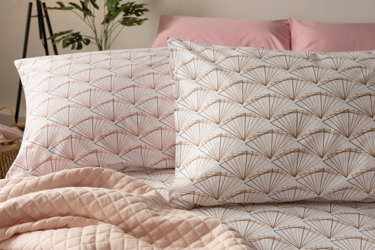 Cotton Rich Tokyo Duvet Cover Set Pink & Natural Reversible