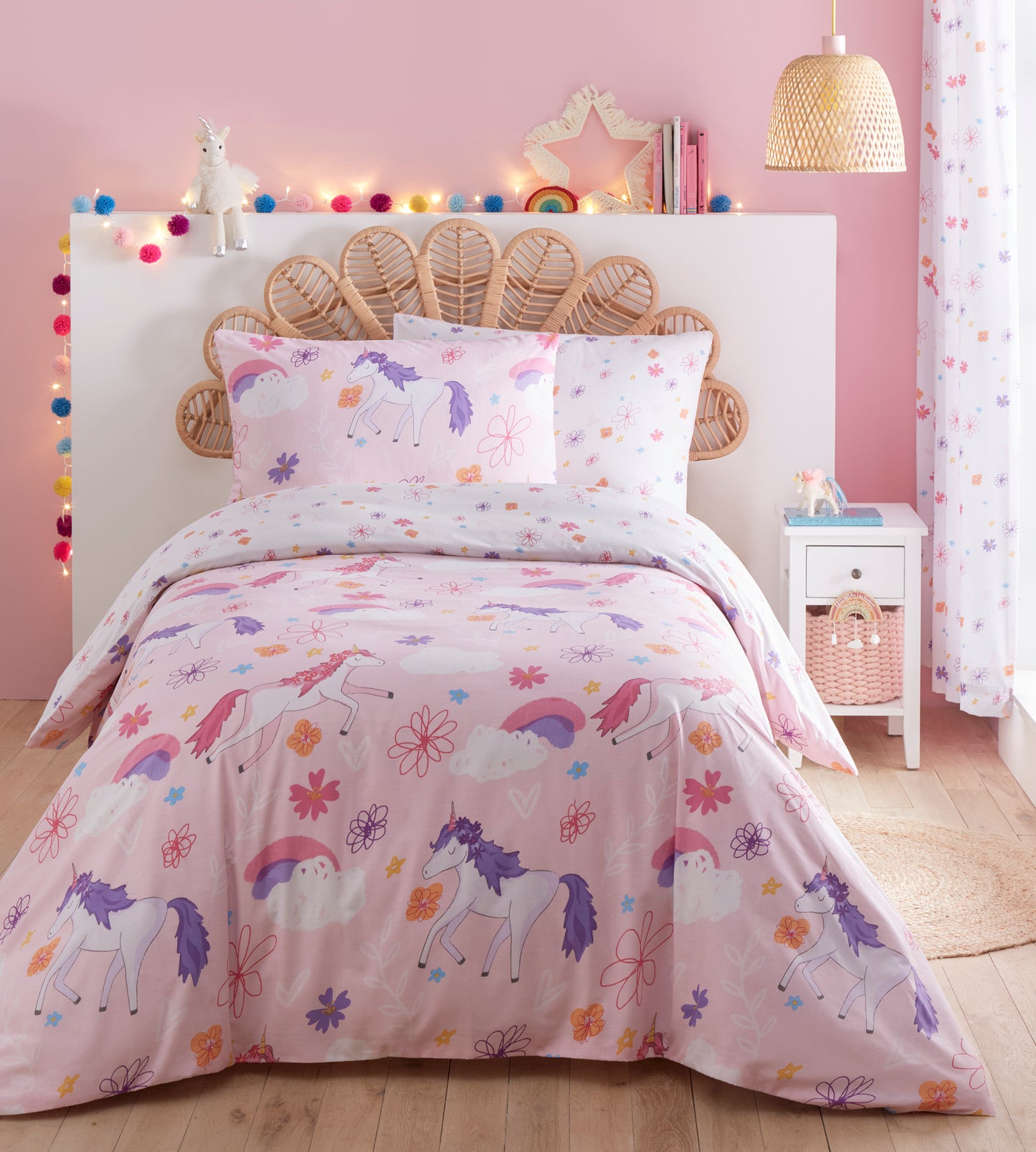 Unicorn Childrens Duvet Set or Curtains Reversible – Jansons