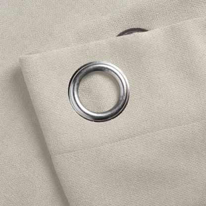 Chenille Velvet Room Darkening Curtains Eyelet in Cream