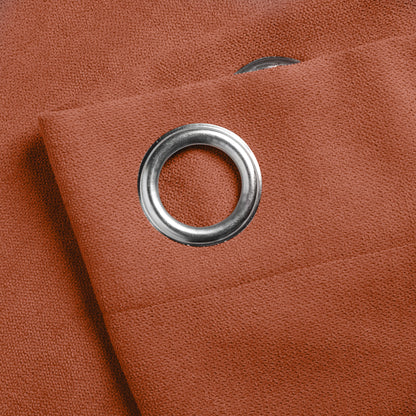 Chenille Velvet Room Darkening Curtains Eyelet in Orange