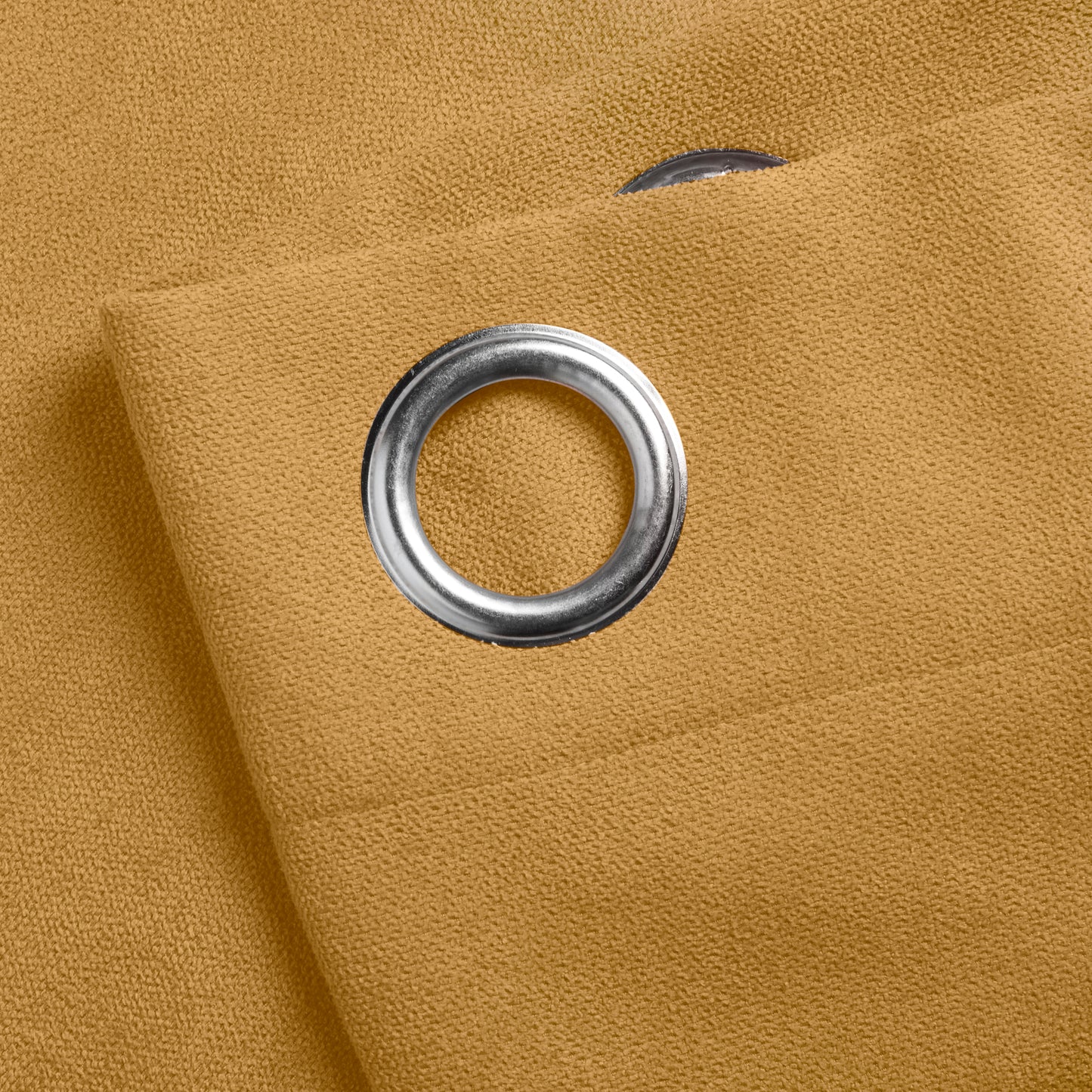 Chenille Velvet Room Darkening Curtains Eyelet in Ochre Yellow