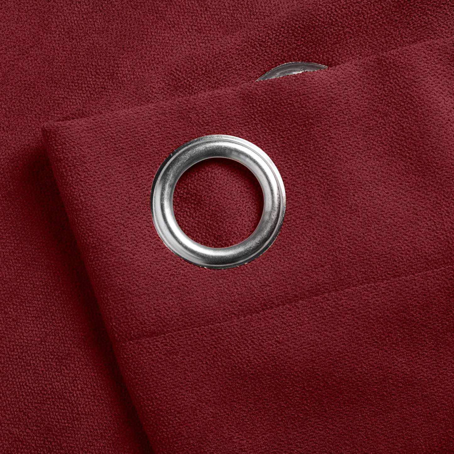Chenille Velvet Room Darkening Curtains Eyelet in Red