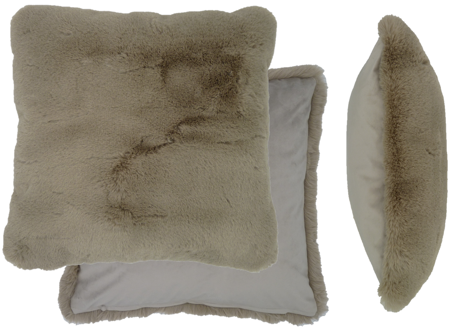 Supersoft Faux Fur Cushion Taupe 45cm x 45cm