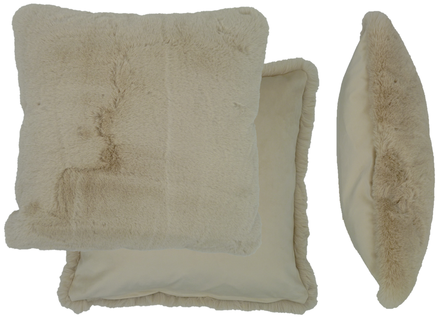 Supersoft Faux Fur Cushion Cover Cream 45cm x 45cm