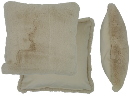 Supersoft Faux Fur Cushion Cover Cream 45cm x 45cm