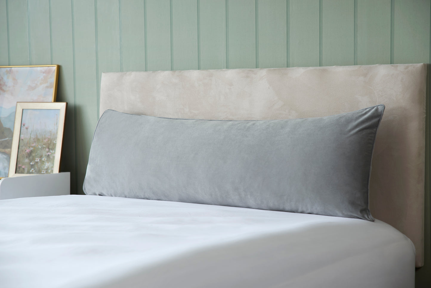 Velvet Covered Bolster Pillow / Cushion