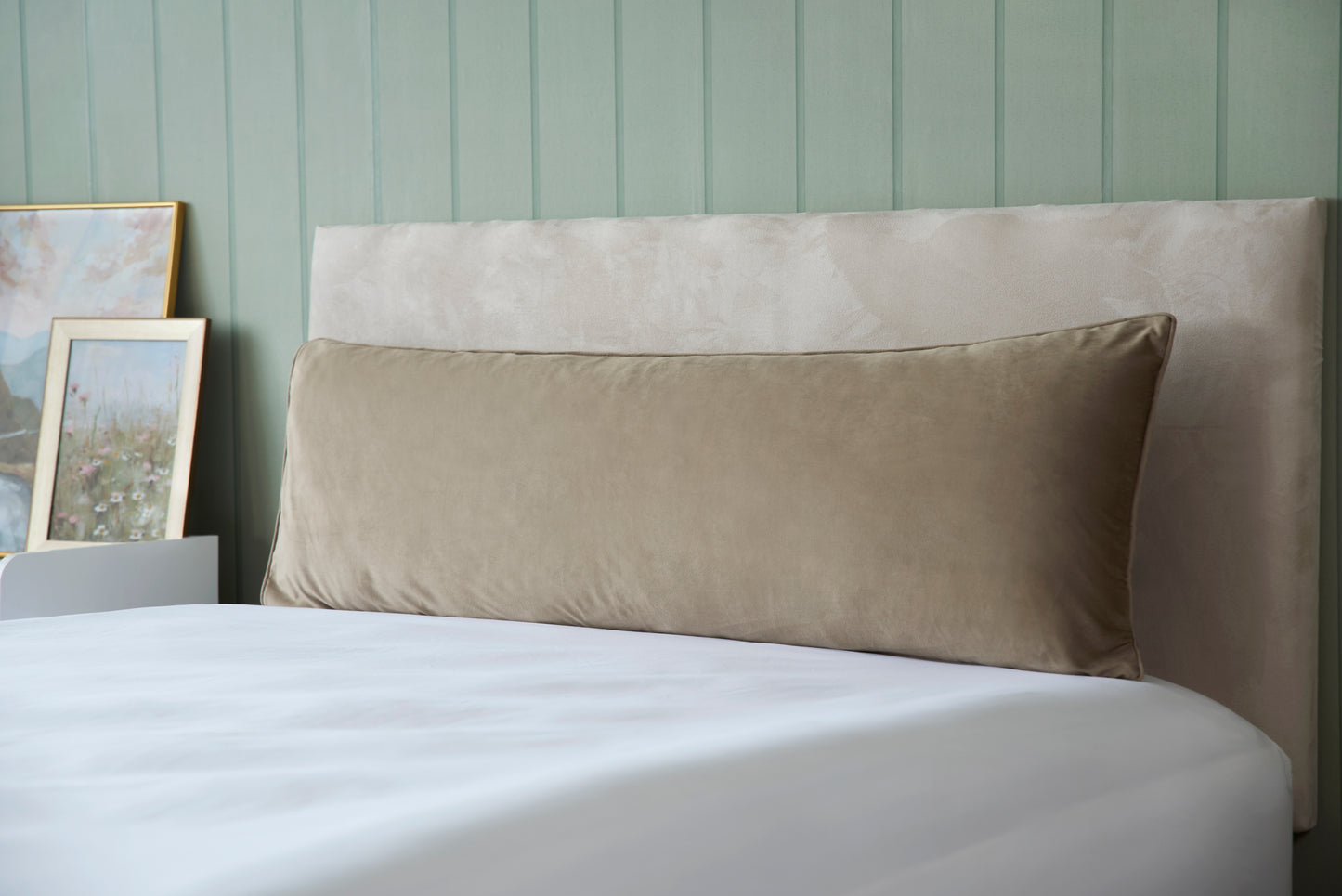 Velvet Covered Bolster Pillow / Cushion