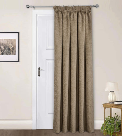 Washington Chenille Look Thermal Lined Pencil Pleat Curtains Earth Brown