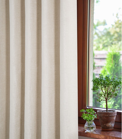 Washington Chenille Look Thermal Lined Pencil Pleat Curtains Natural