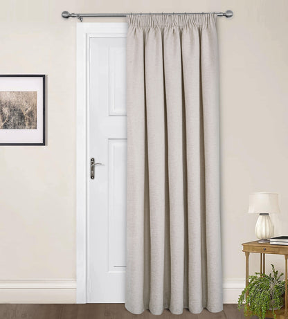 Washington Chenille Look Thermal Lined Pencil Pleat Curtains Natural
