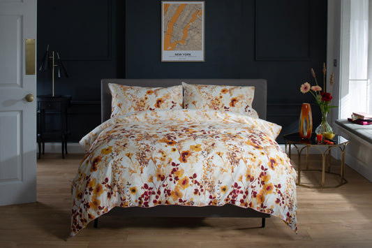 Watercolor Cotton Duvet Cover Set in Spice