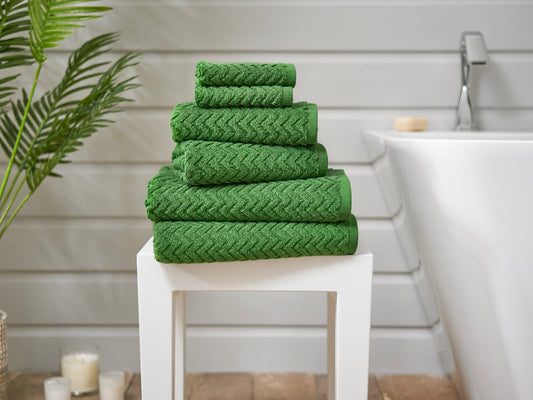 Quik Dri Zulu Textured Towels in Moss Green