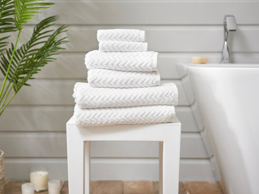 Quik Dri Zulu Textured Towels in White