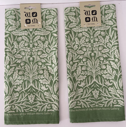 William Morris Acorn Green Kitchen Linen