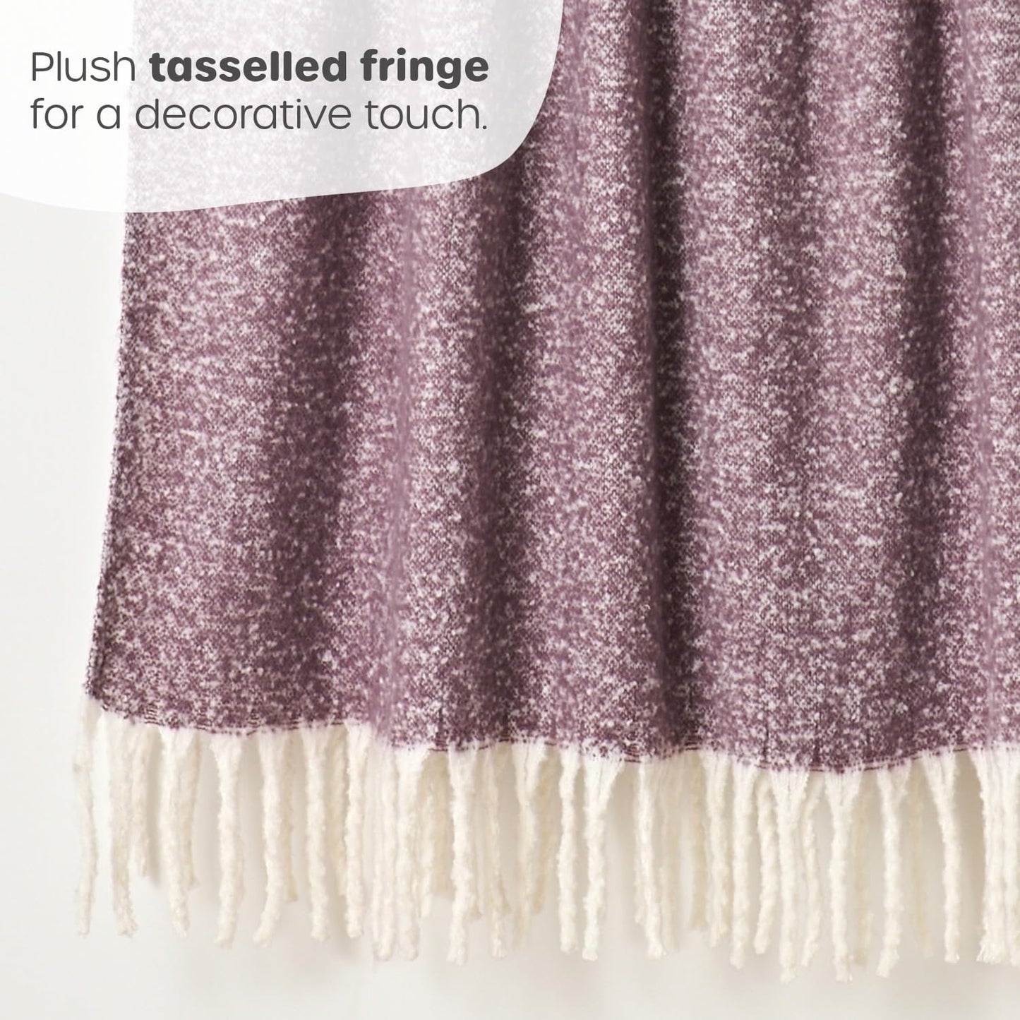 Faux Mohair Fringed Throw Thistle