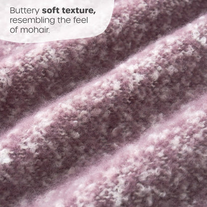 Faux Mohair Fringed Throw Thistle