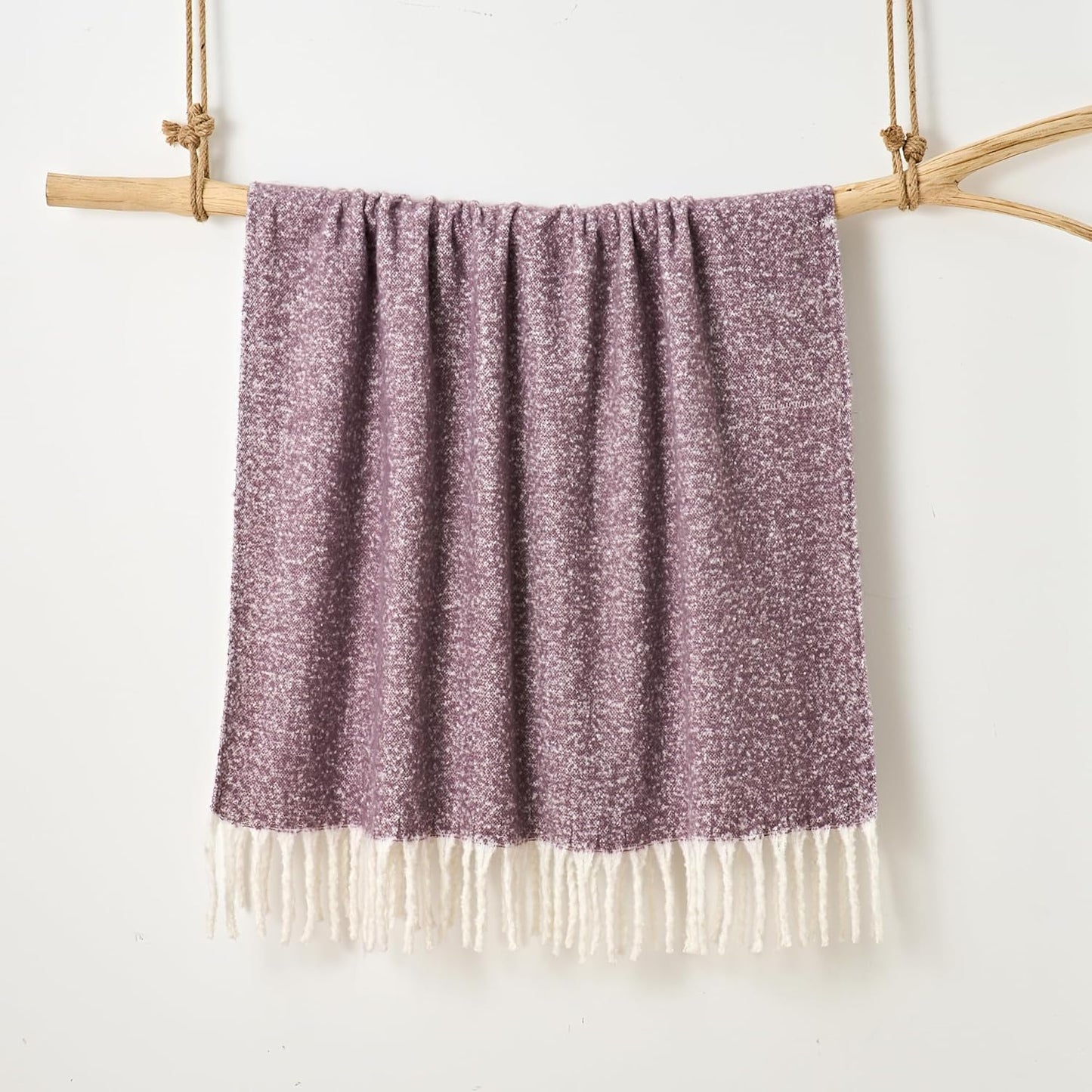 Faux Mohair Fringed Throw Thistle
