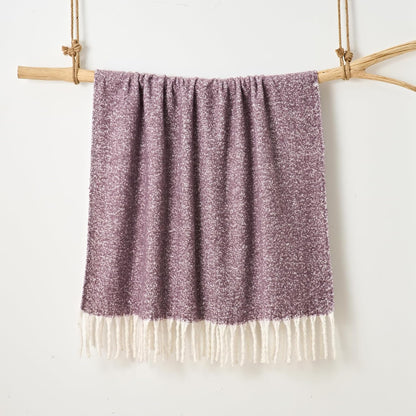 Faux Mohair Fringed Throw Thistle