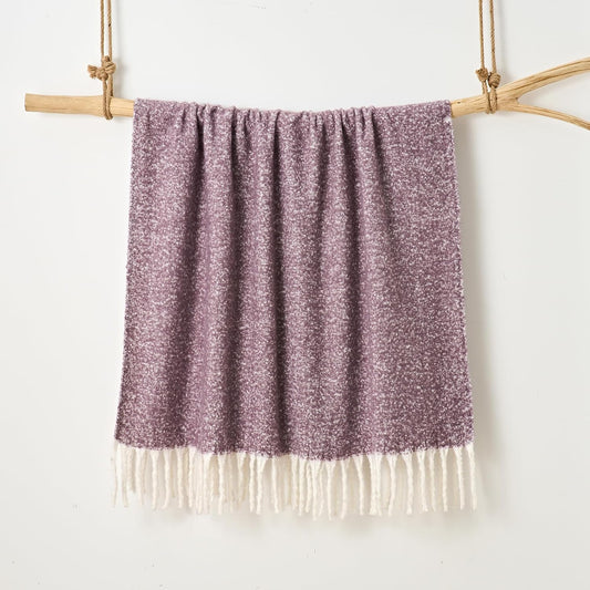 Faux Mohair Fringed Throw Thistle