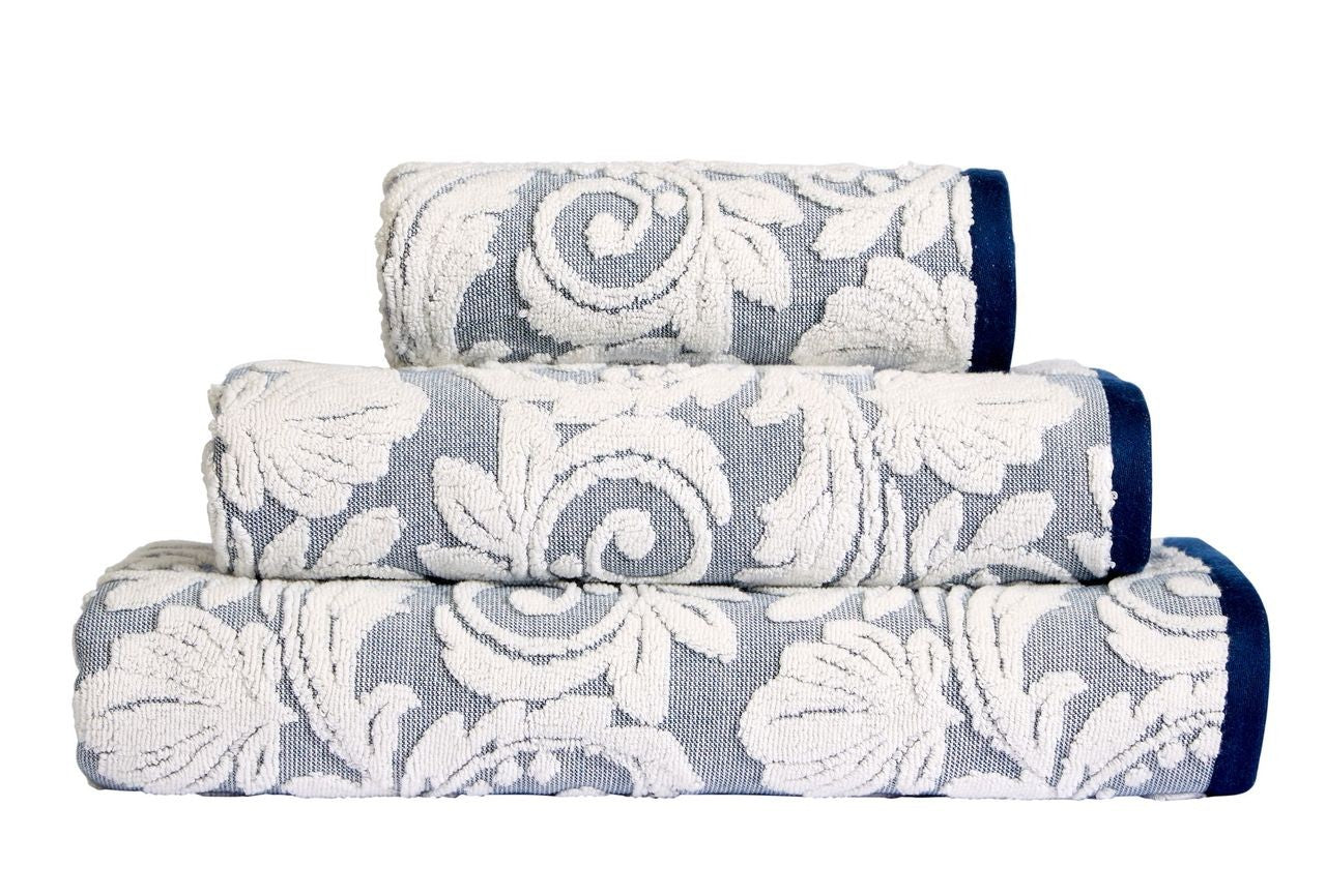 Jacquard Blenheim Design Towel Range in Navy Blue