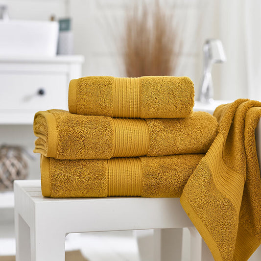 650gsm Combed Pima Bliss Anti Bacterial Towel in Saffron Yellow