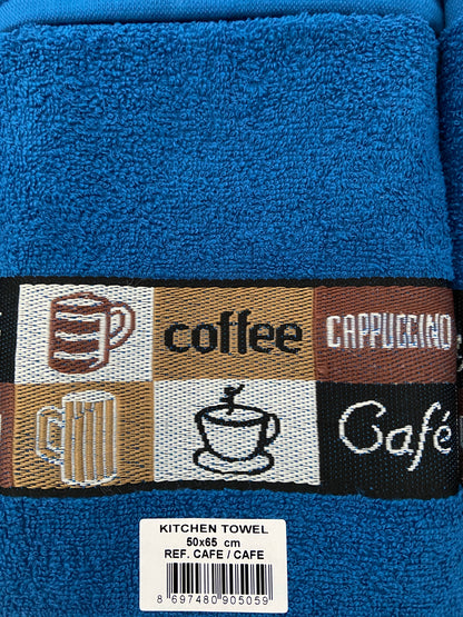 Cafe Cafe Tea Kitchen Towel Blue