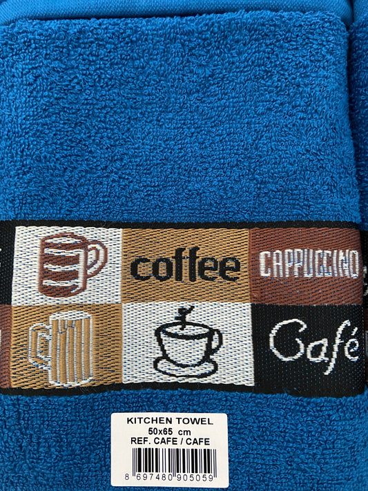 Cafe Cafe Tea Kitchen Towel Blue