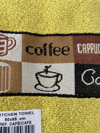 Cafe Cafe Tea Kitchen Towel Lime Green