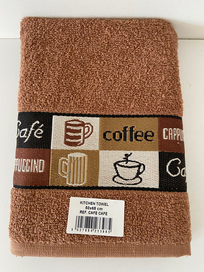 Cafe Cafe Tea Kitchen Towel Mocha Mousse