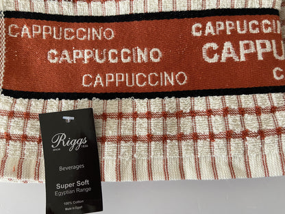 Cappuccino Check Tea Kitchen Towel Terracotta & Cream