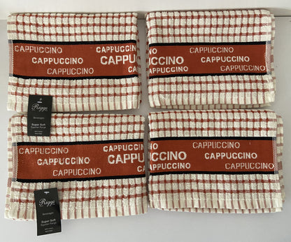 Cappuccino Check Tea Kitchen Towel Terracotta & Cream