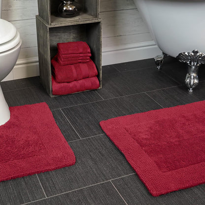 Heavyweight Reversible Bath Mats Cranberry