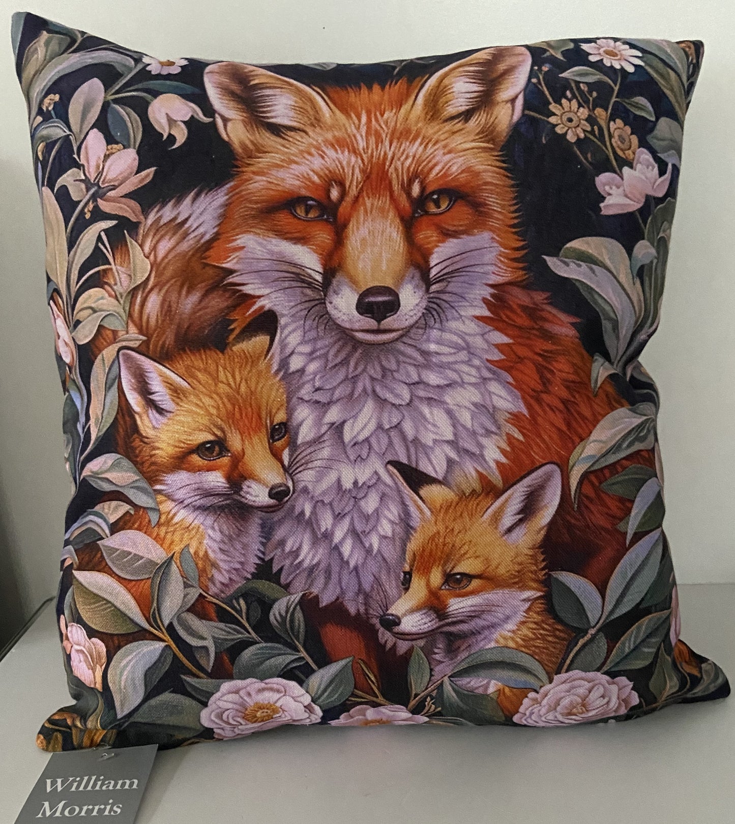 William Morris Artwork Fox Family Design Cushion