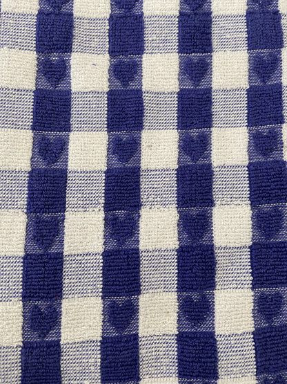 Checked Heart Tea Kitchen Towel Blue & White