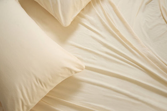 100% Combed Cotton Memory Foam Fitted Sheet in Ivory