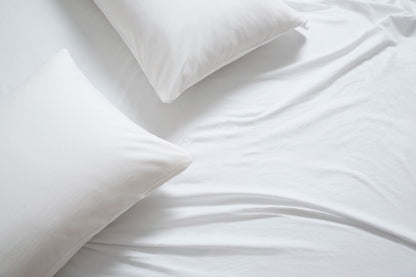 100% Combed Cotton Memory Foam Fitted Sheet in White