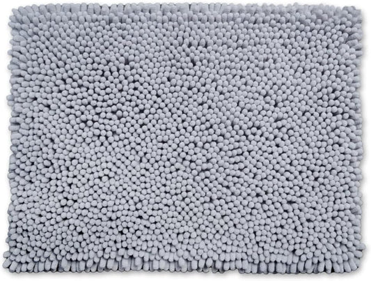 Jumbo Noodle Deep Pile Bobble Bath Mat in Dove Grey